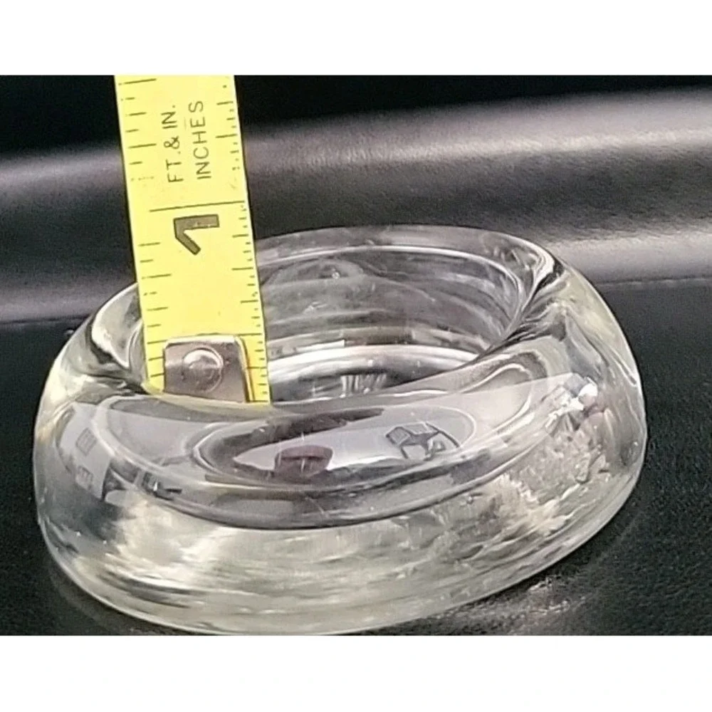 4 Vintage Hazel Atlas Clear Glass Casters Coasters Furniture Feet Protector